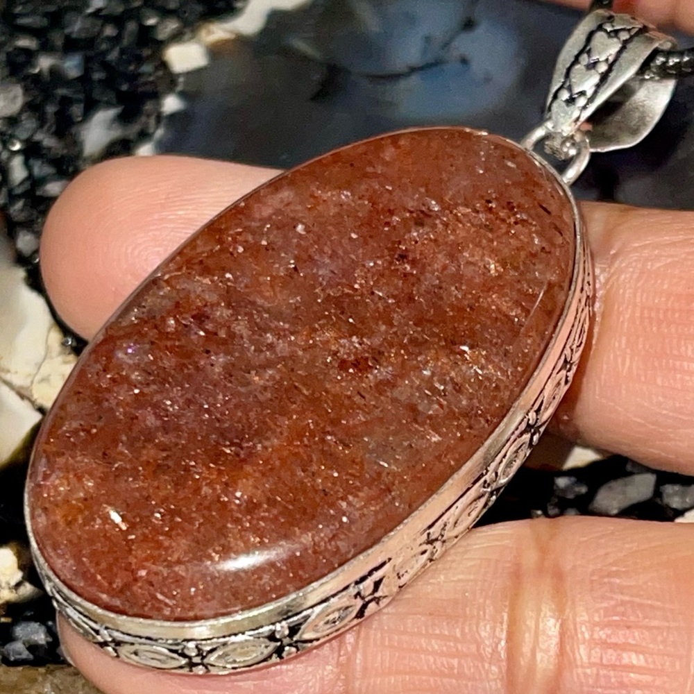 Translucent Red Aventurine Quartz Pendant 2 1/2”